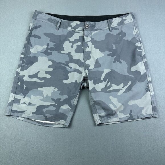 Hooey Hybrid Shorts Mens XXL 2XL Gray Camo 4 Way Stretch Performance Board* - Picture 1 of 15
